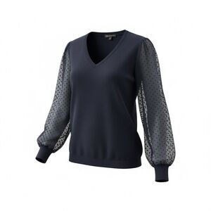 Adrianna Papell Women's Navy V-Neck Sweater Size XL